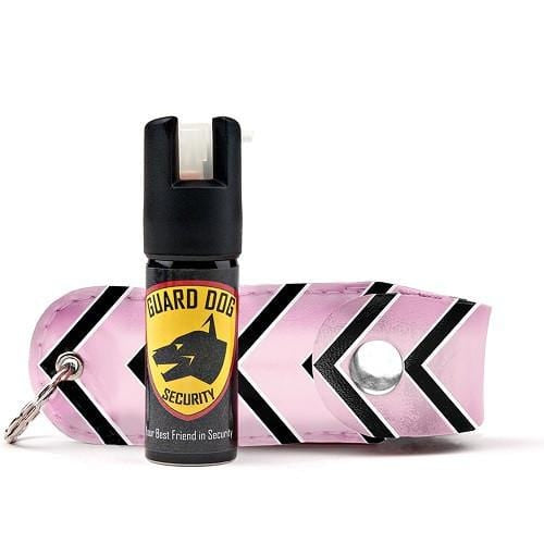 Guard Dog Pepper Spray Fireista Collection Fashion Designer Pepper Spray Keychain Pink & Black Chevron