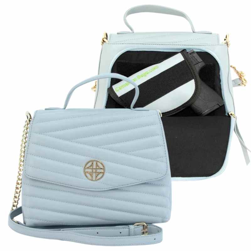 light blue venus cameleon ccw handbag features