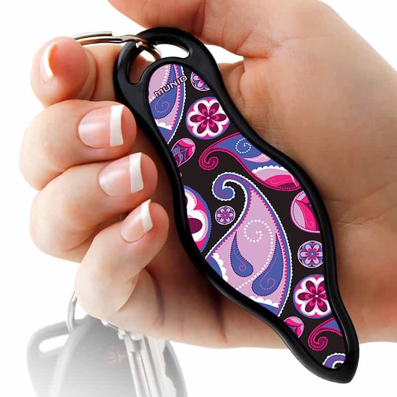 munio PINK PAISLEY self defense key ring personal defense