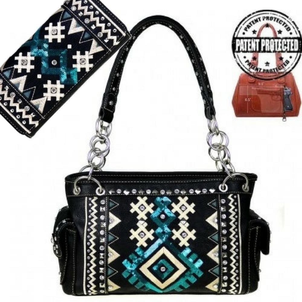 Montana West Handgun Purses Montana West® Sequin Tribal Collection Concealed Carry Purse & Wallet