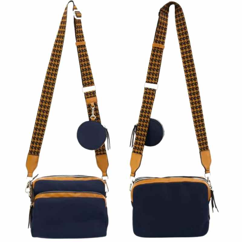 navy blue cameleon harper crossbody gun purse