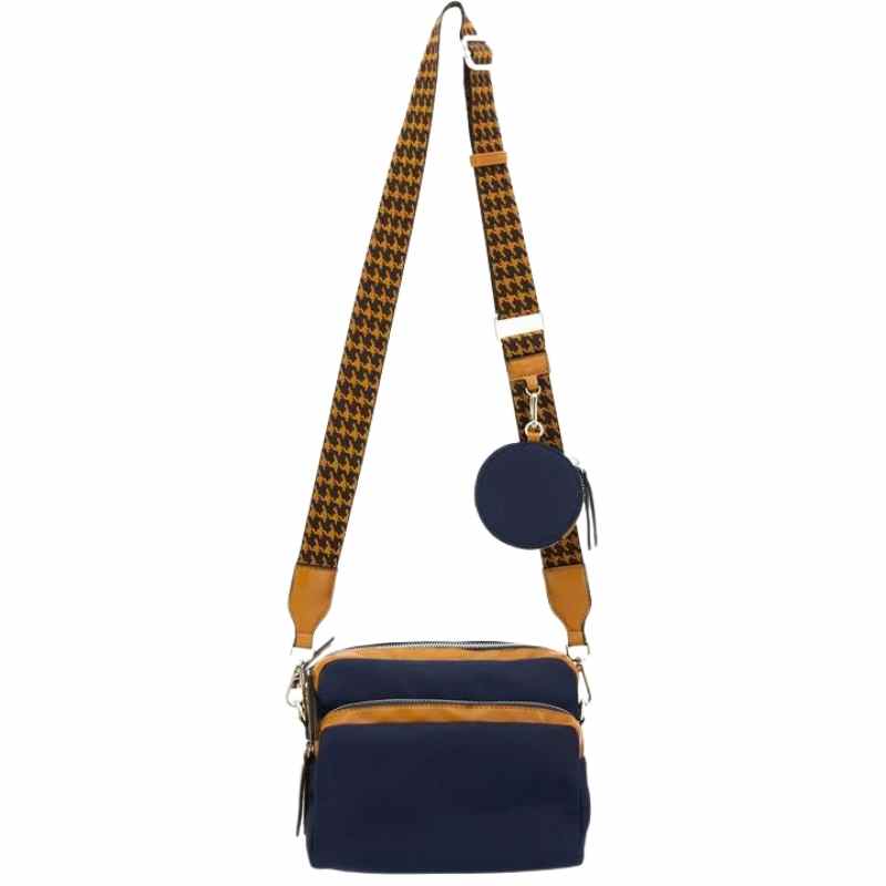 navy cameleon harper conceal carry crossbody firearm purse