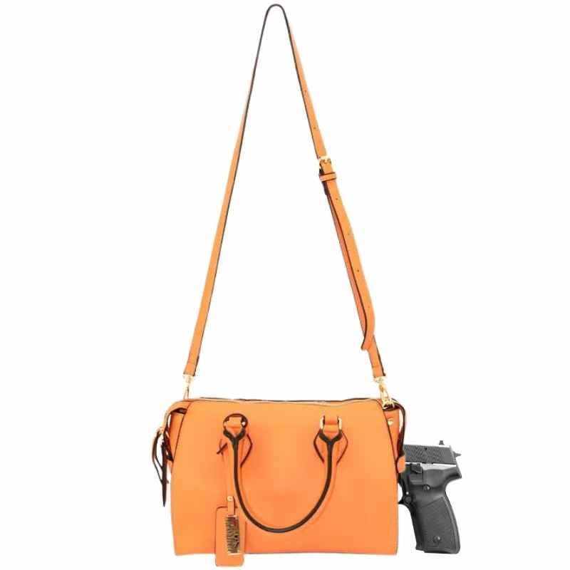 orange bella cameleon ccw crossbody shoulder strap purse