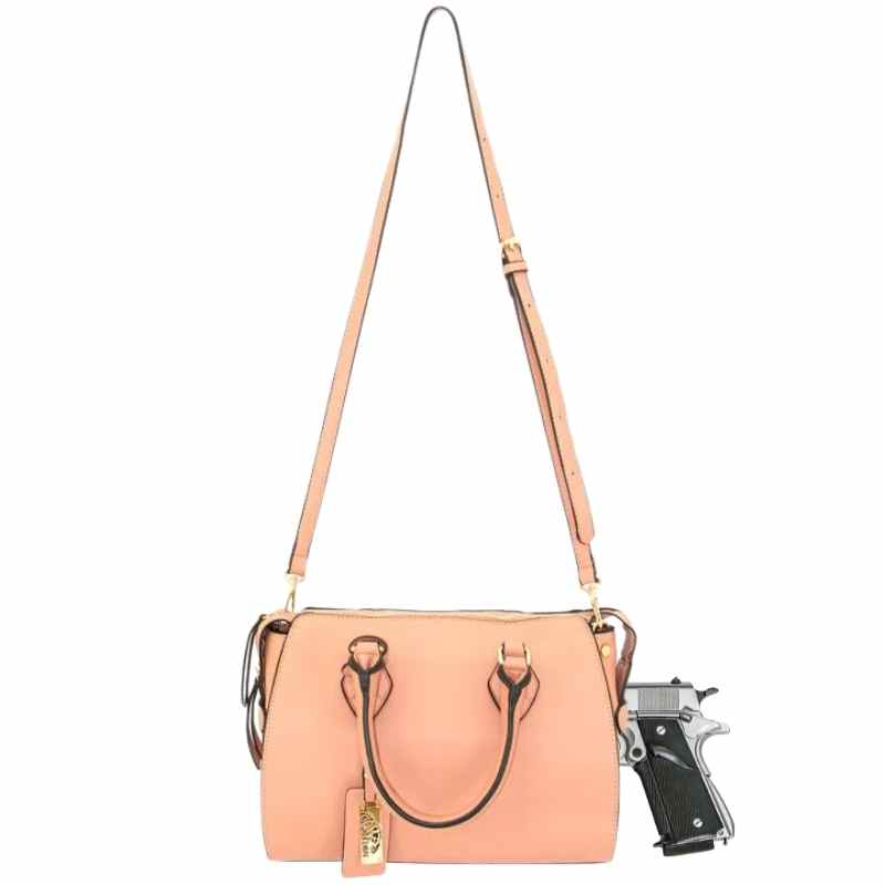 peach bella cameleon ccw crossbody shoulder strap purse