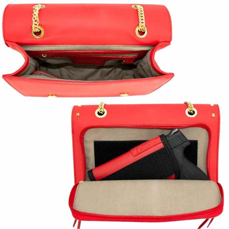 red cameleon kylie conceal carry purse inside features