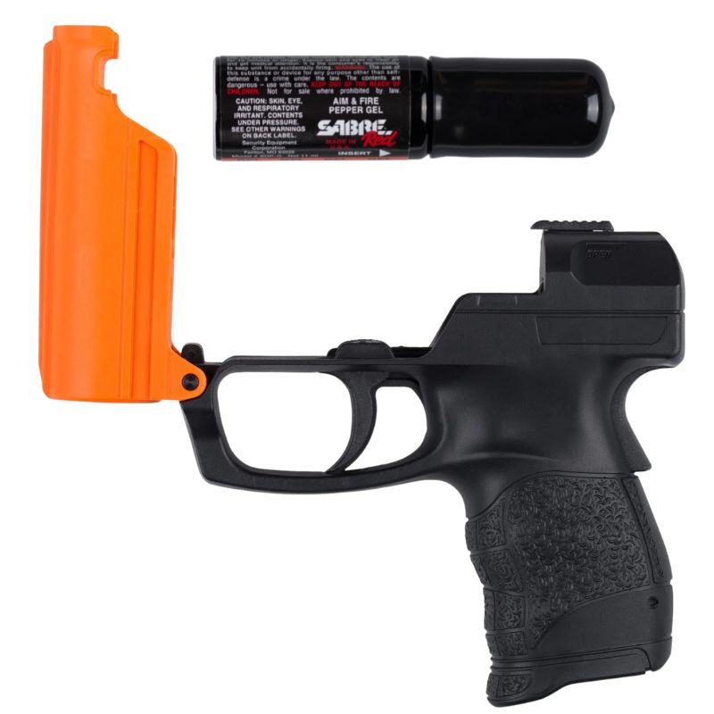sabre aim and fire pistol grip pepper gel gun refillable