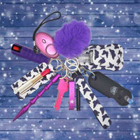 Thumbnail for stun gun mace keychain luxe purple butterflies