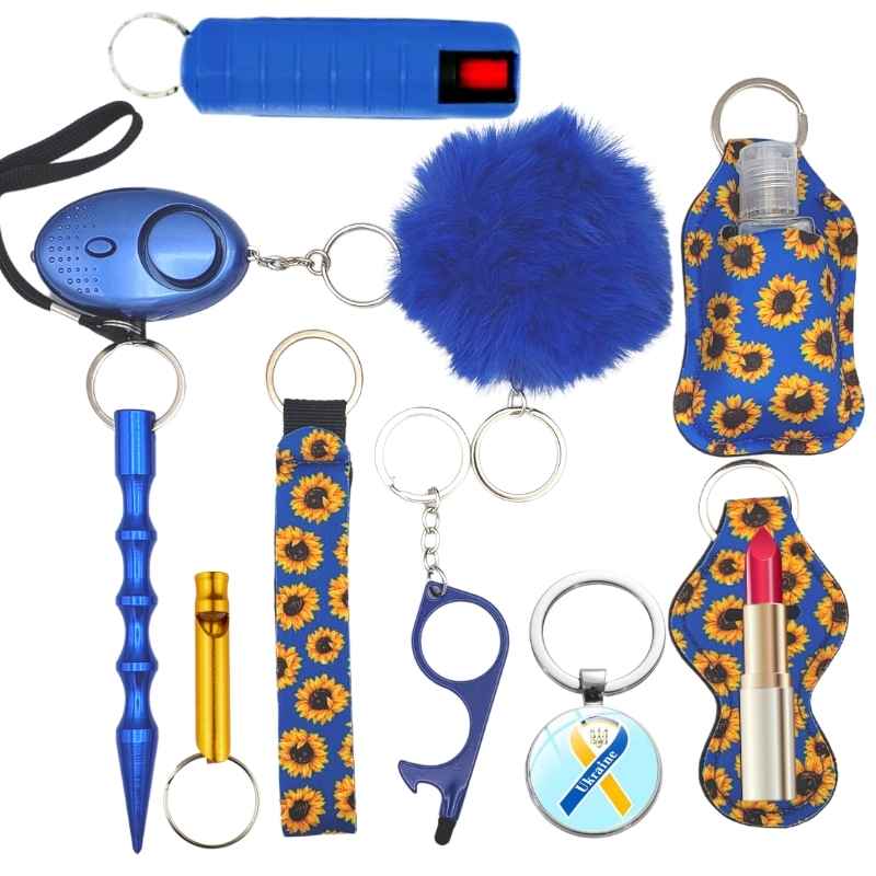 ukraine support self defense keychain plus pepper spray FF-UKRAINE-PLUS